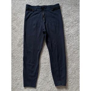 Abercrombie‎ & Fitch Ponte Zip leggings Navy XL Soft Thick Pull On 3/4 Lengh